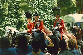 Queen Elizabeth II on Burmese for the Trooping of The Colour.